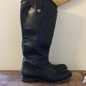 Frye Black Leather Tall Boots
